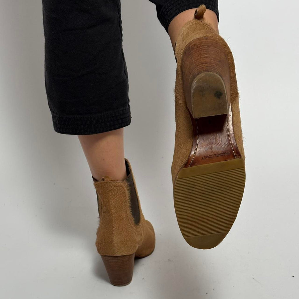 Rachel Comey Tan Hair Calf Ankle Boots - Size 7.5
