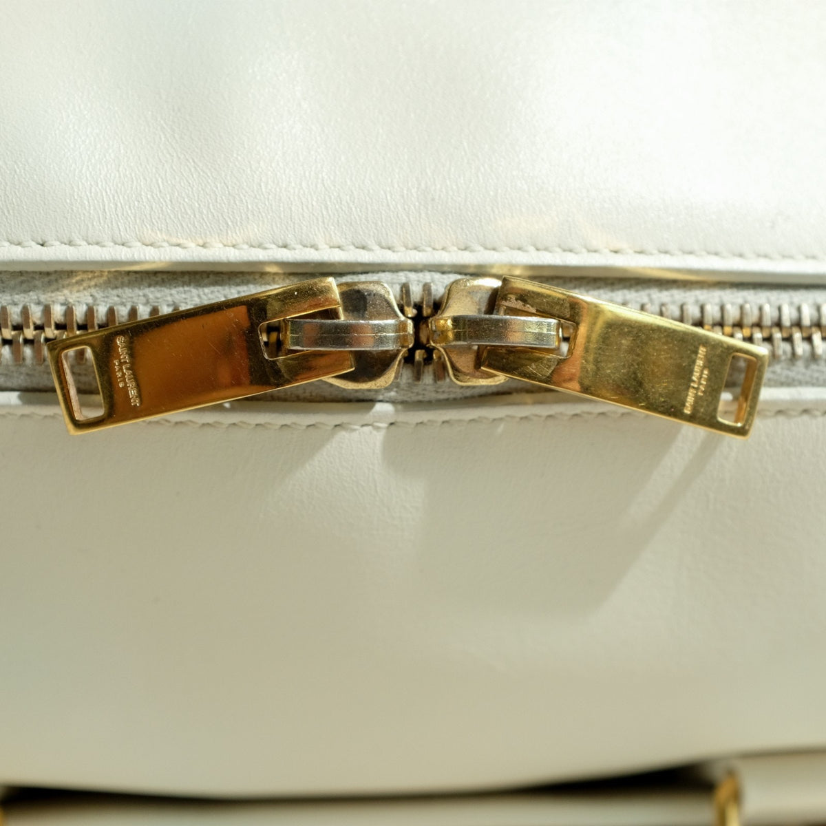 Saint Laurent (YSL) Classic Duffle 6 – White Calf Leather Handbag