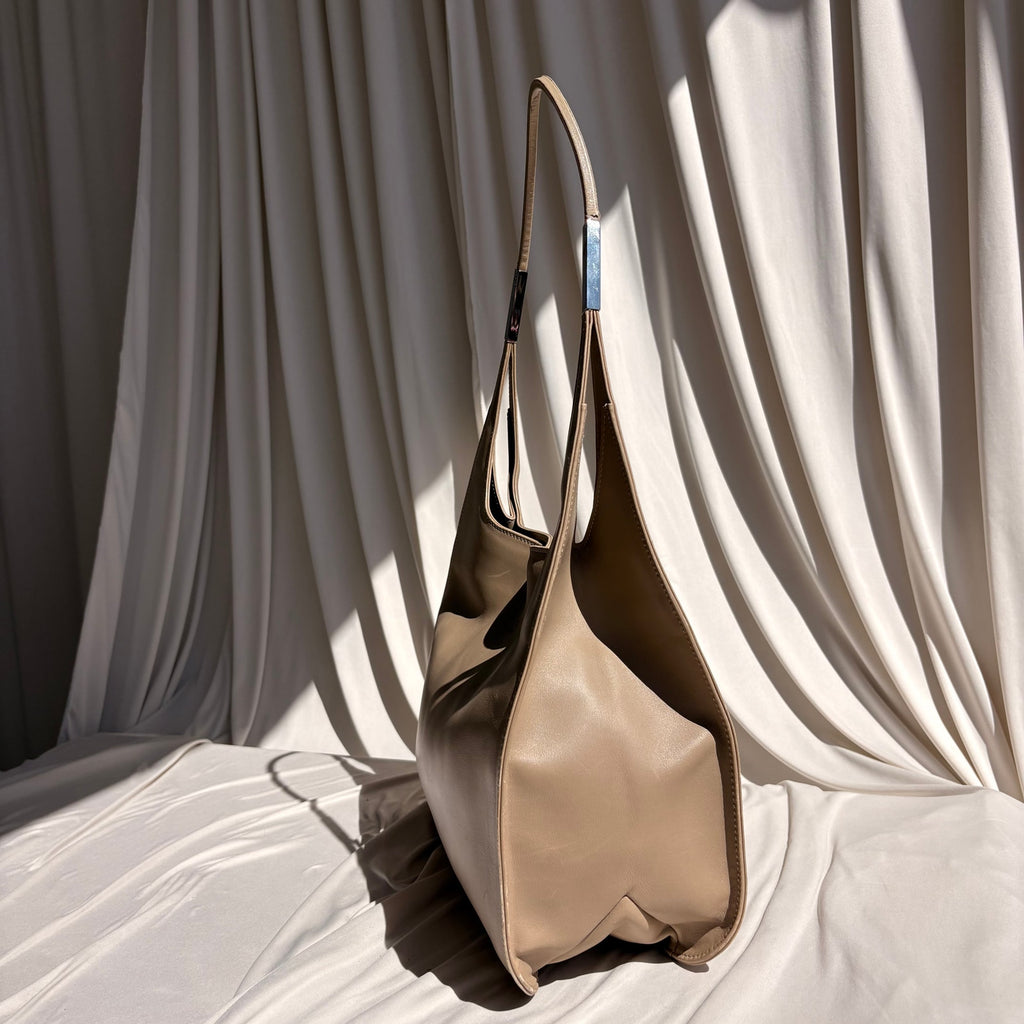 Gucci Tom Ford Era Beige Vitello Leather Shoulder Bag
