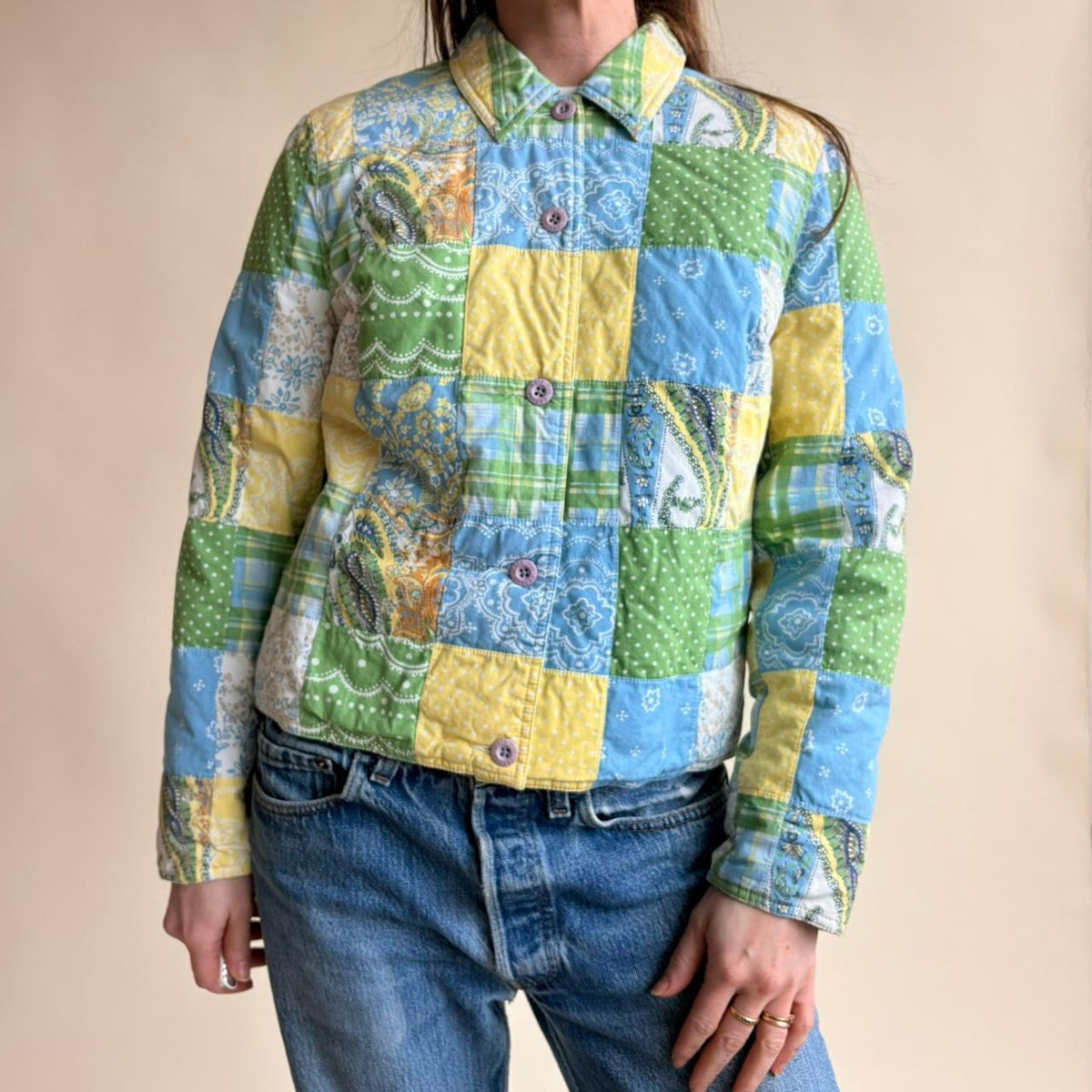 Kate Hill Quilted Reversible Cropped Jacket - Fits Small