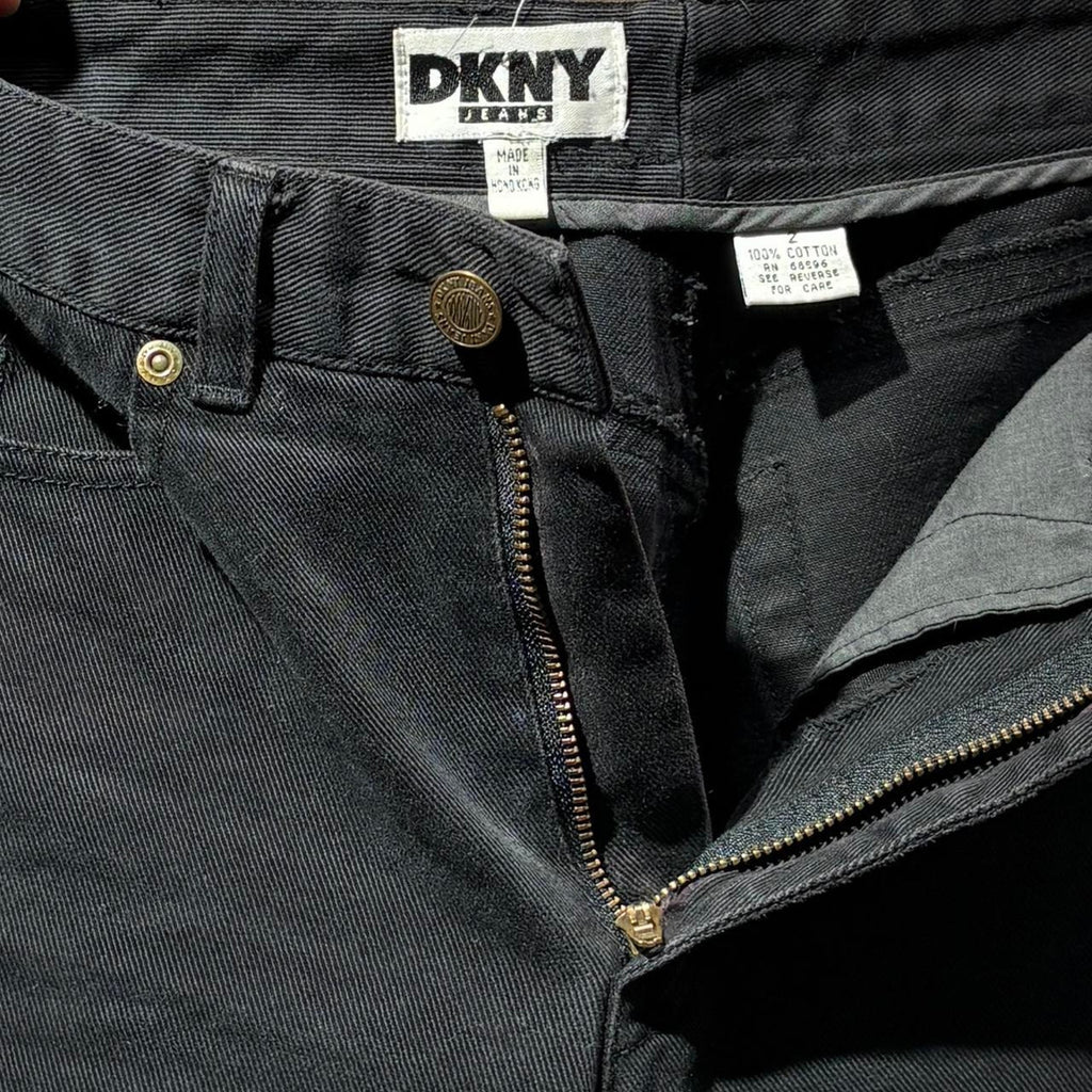 Vintage DKNY "In Women We Trust" Black Jeans - 90s Statement Denim, Size 2