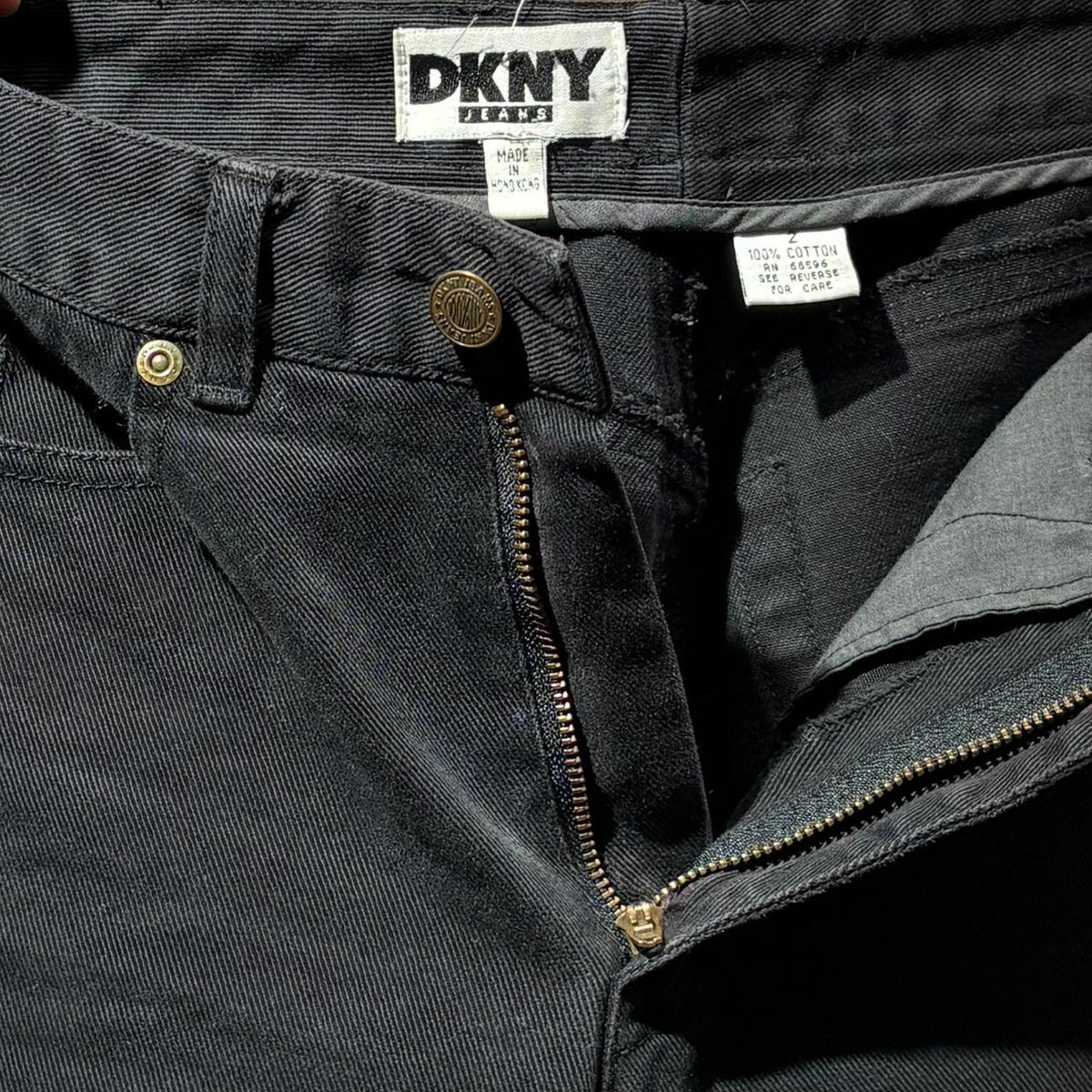 Vintage DKNY "In Women We Trust" Black Jeans - 90s Statement Denim, Size 2