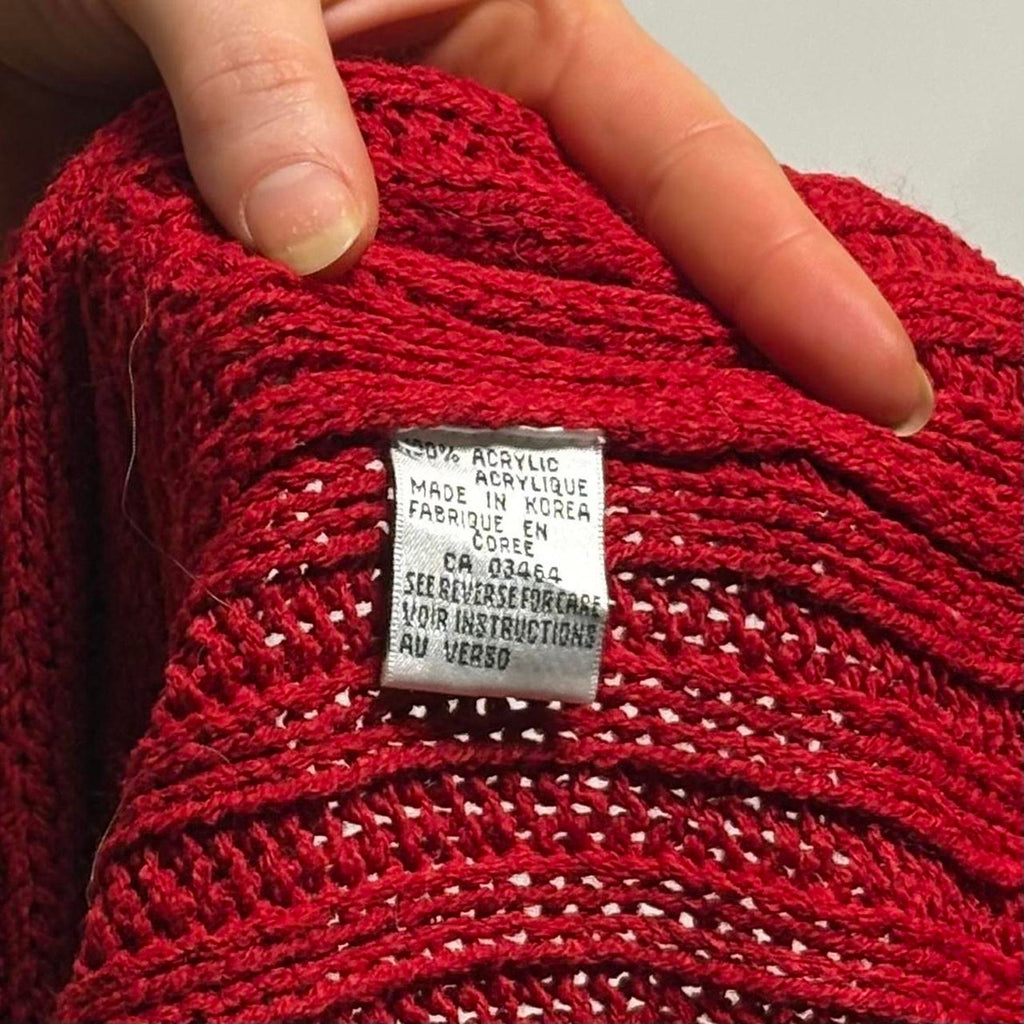 Ricki's Cherry Red Chunky V-Neck Sweater - Small