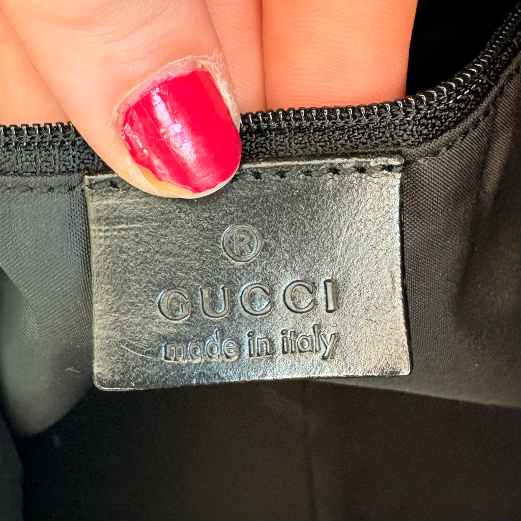 Gucci Bamboo Hobo Bag - Black Nylon, Leather, Tom Ford Era