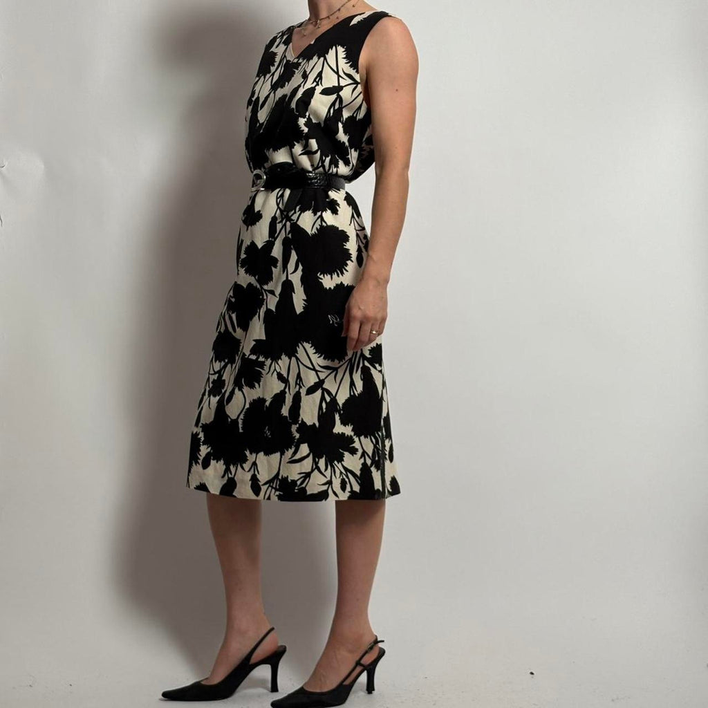 Harve Bernard Black & White Floral Dress - Fits Size 6