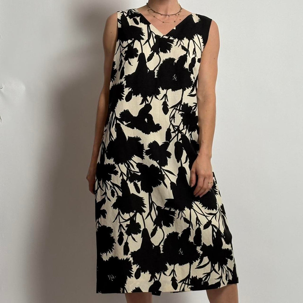 Harve Bernard Black & White Floral Dress - Fits Size 6