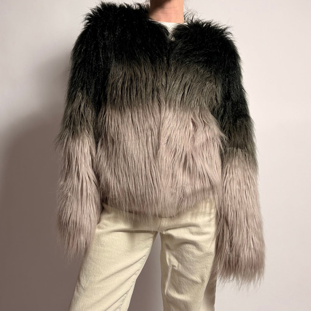 Celsius Premium Y2K Faux Fur Gradient Coat - Size M