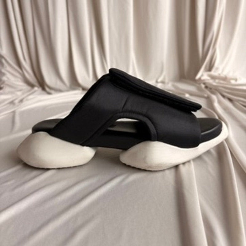 Rick Owens x Adidas Tank Slide Sandals - Black & White, Men's 5/Women's 7