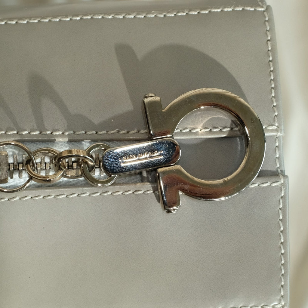 Salvatore Ferragamo Gradient Gray Tote - Structured Leather, Gancini Hardware