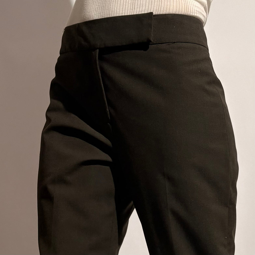 Dark Grey Mid Rise Flared Trousers - 4