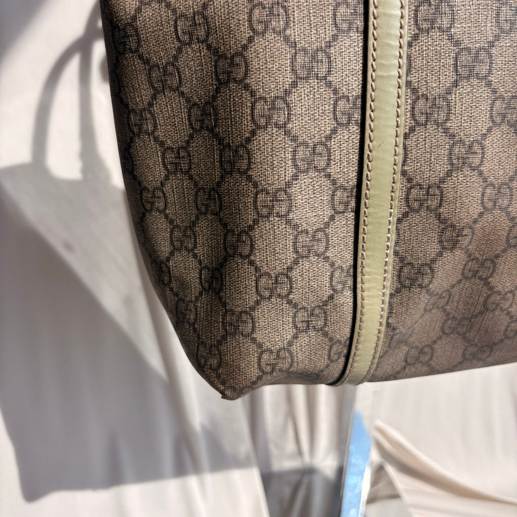 Gucci GG Supreme Olive Green Trim Joy Tote Bag