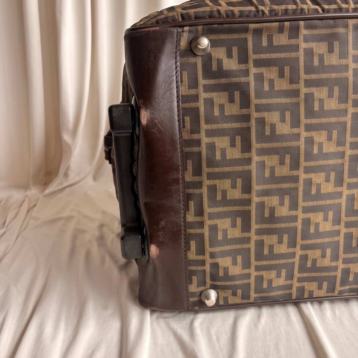 Vintage Fendi Zucca Rolling Duffel Bag / Trolley Case - 1999 Collection