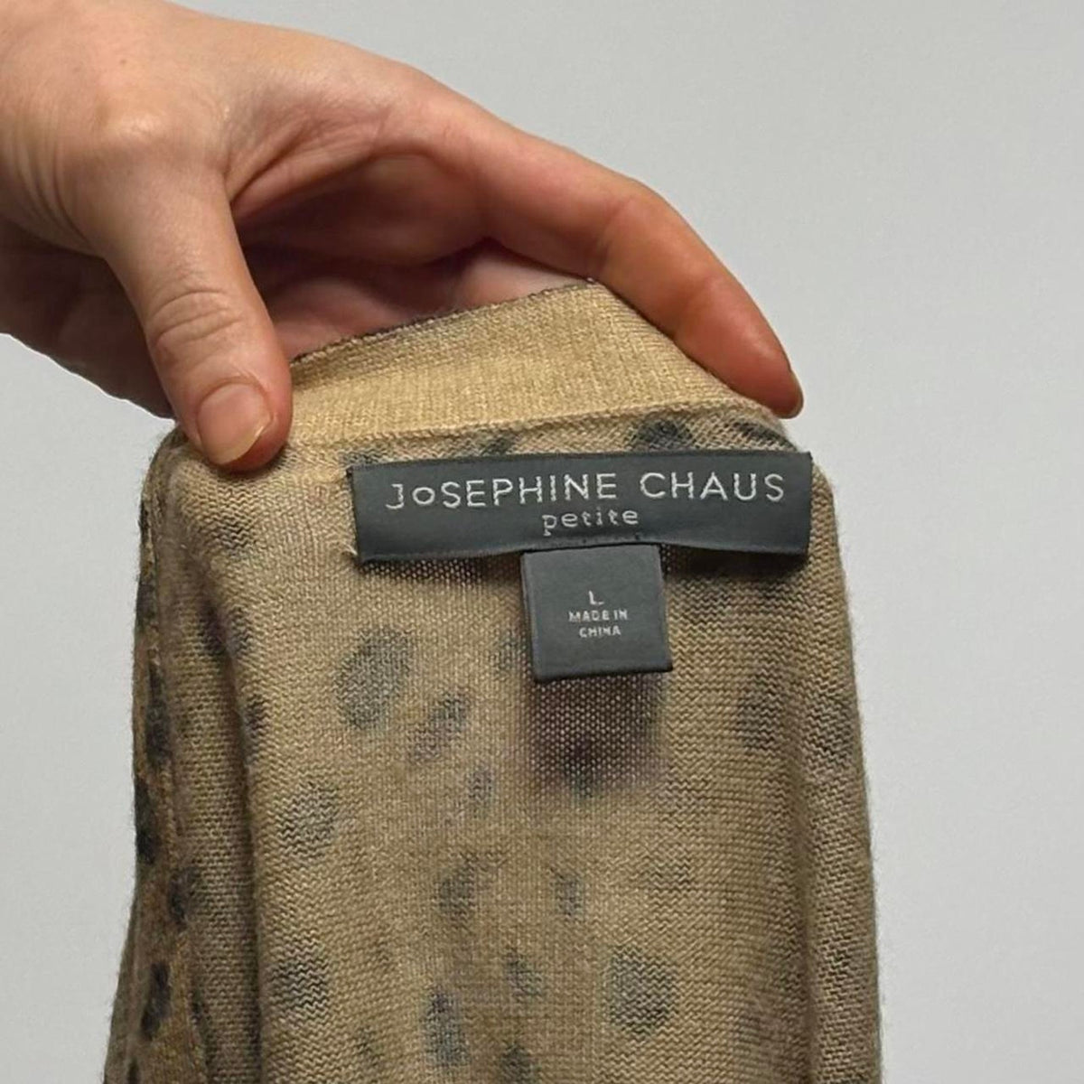 Josephine Chaus Cheetah Print Cardi ~ Silk Blend - L