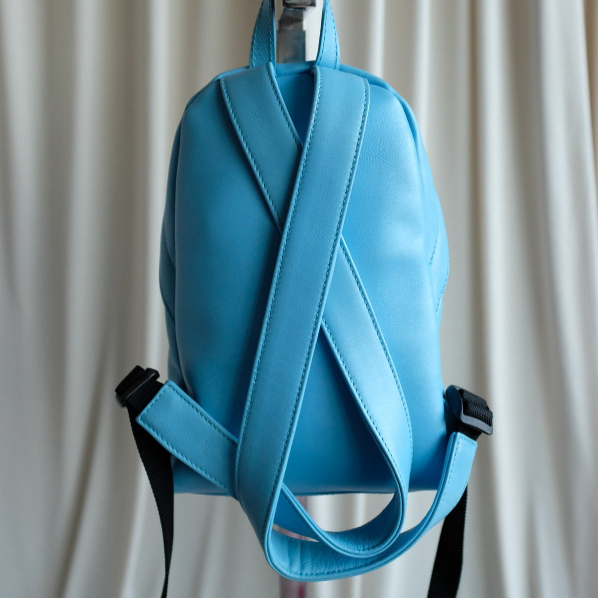 Balenciaga Bag B Logo XXS Soft Backpack Nappa Calf Baby Blue Leather