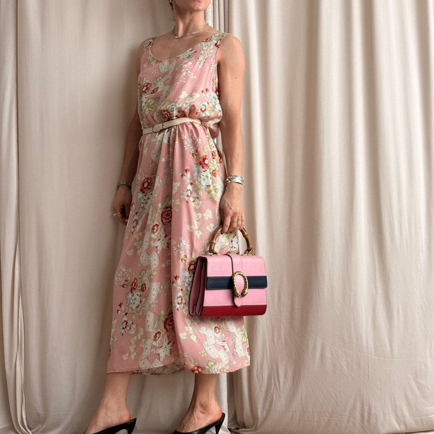 Gail Garner Slip Dress - Pink Floral, 90s - Size Large