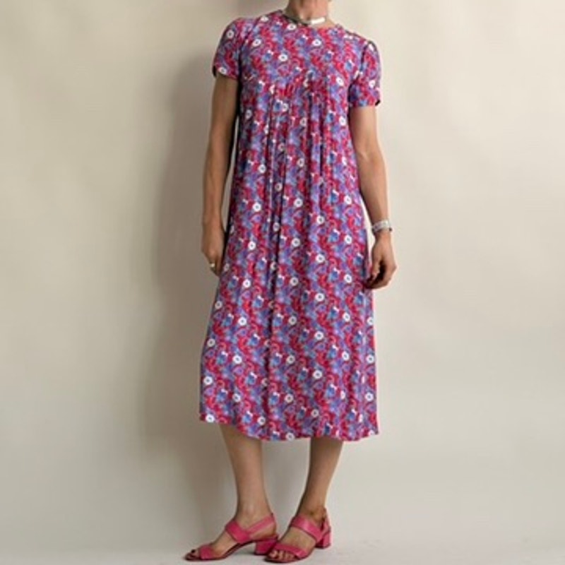 Jane Schaffhausen Bella Franc Stern Reborn Floral Dress - Red & Blue, 1940s-Inspired Size 4