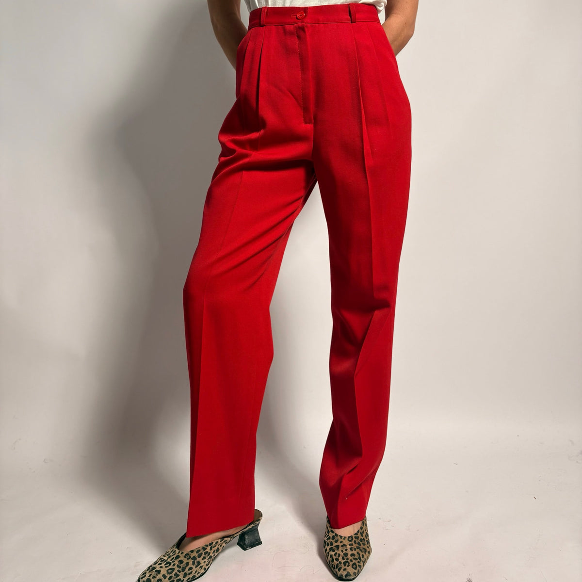 Vintage Bossonova Red Wool Trousers - Size 6 (Fits 2)