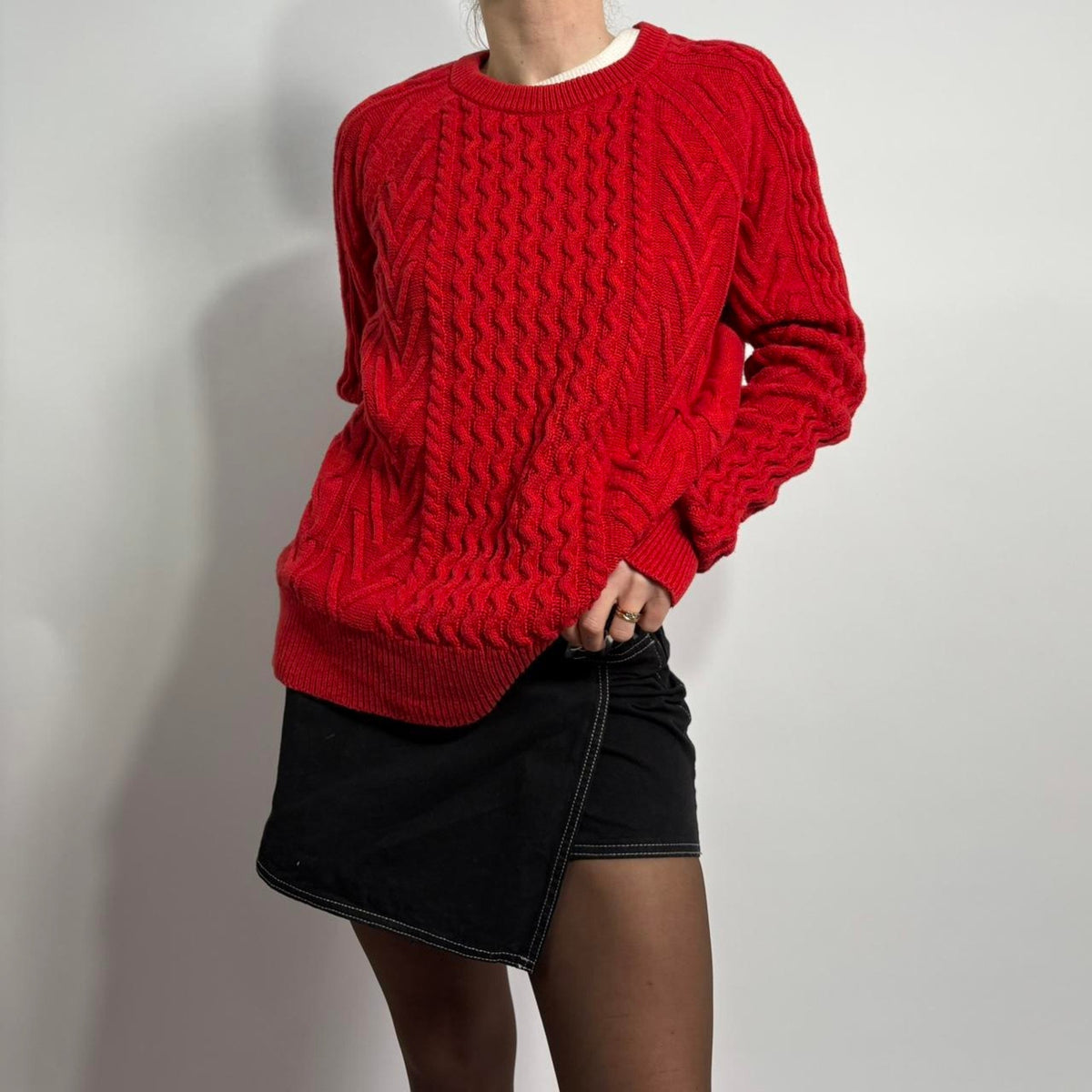 Gap Red Fisherman Cable Knit Sweater - Size Large