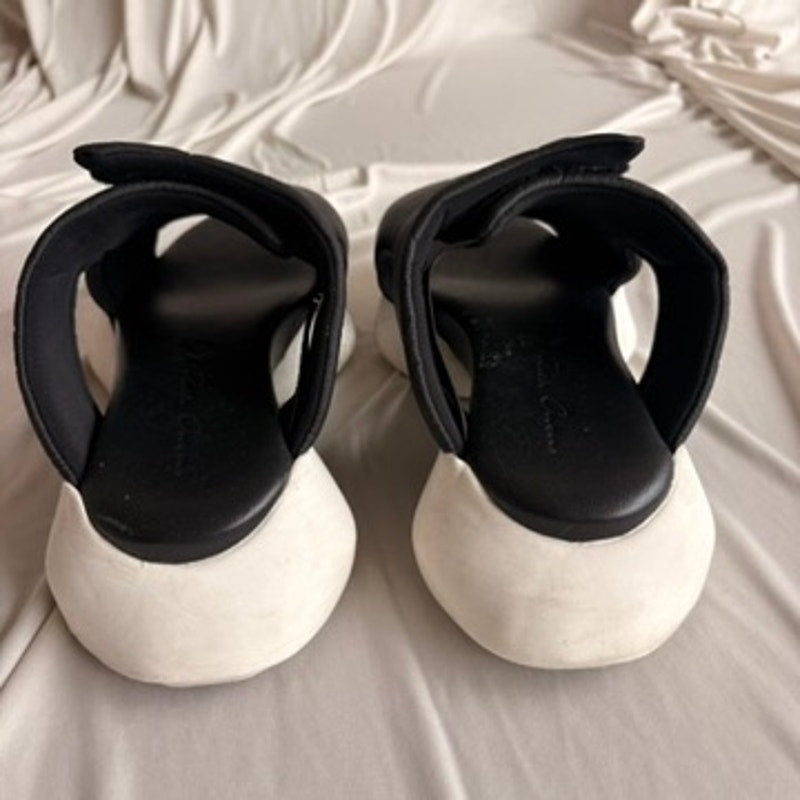 Rick Owens x Adidas Tank Slide Sandals - Black & White, Men's 5/Women's 7