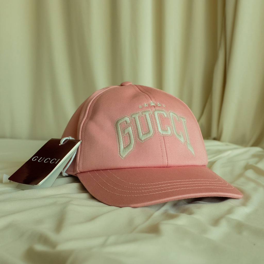 Gucci Star Embroidery Baseball Hat - Pink Canvas