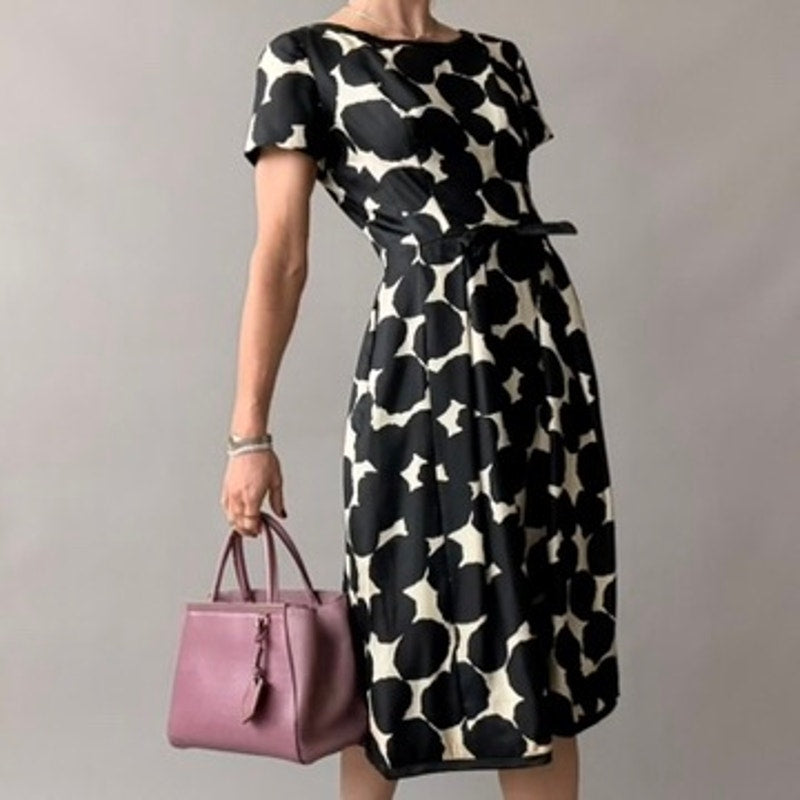 Suzy Perette New York Vintage Silk Polka Dot Cocktail Dress
