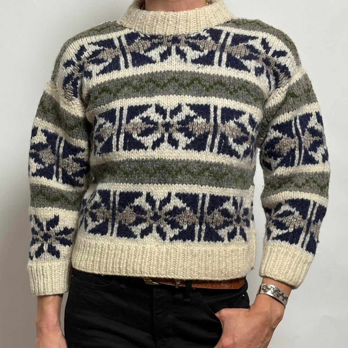Vintage Handmade Nordic Wool Sweater