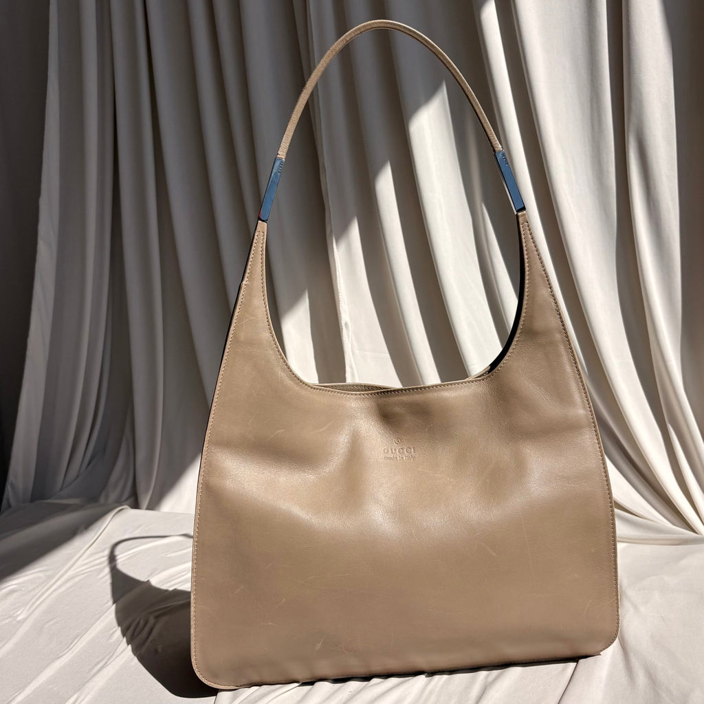 Gucci Tom Ford Era Beige Vitello Leather Shoulder Bag