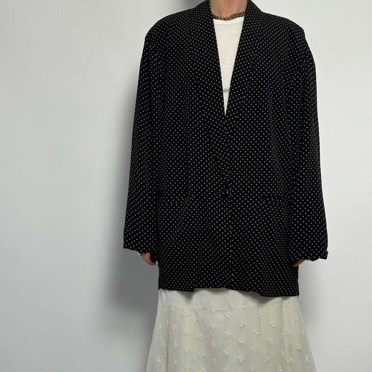 ⚪️ Vintage Navy and White Polka Dot Dream Blazer | Made in the USA | Small
