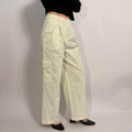 Cream Wide Leg Cargo Pants - Size 0