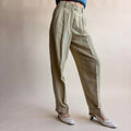Susie Tompkins Wool Trousers - Tan with White Pinstripe Size 4