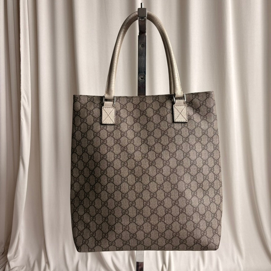 Gucci GG Supreme Joy Vertical Tote - Neutral Canvas, Light Leather Trim