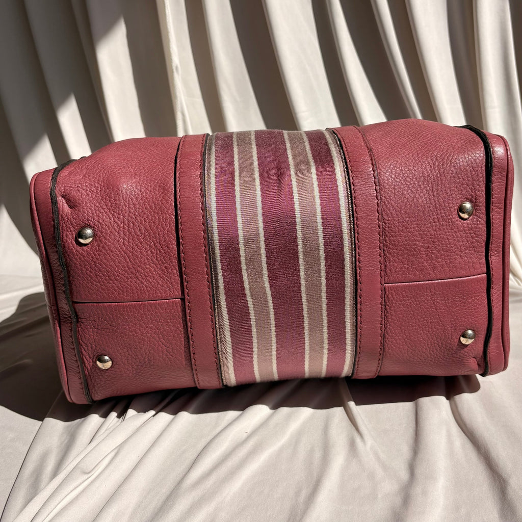 Gucci Web Joy Boston Bag Satchel - Pink Leather, Canvas Web Detail