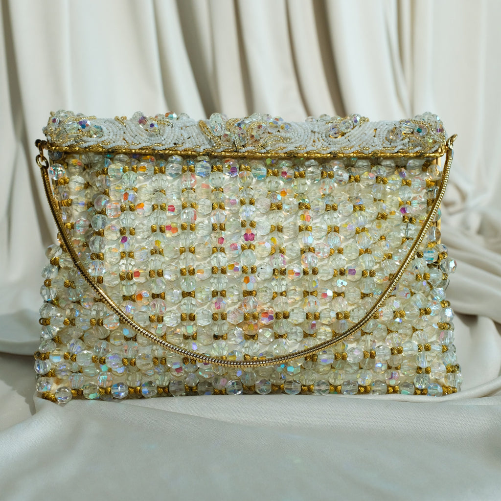 Vintage Austrian Crystal Evening Bag - Handmade in Belgium, Heirloom Piece