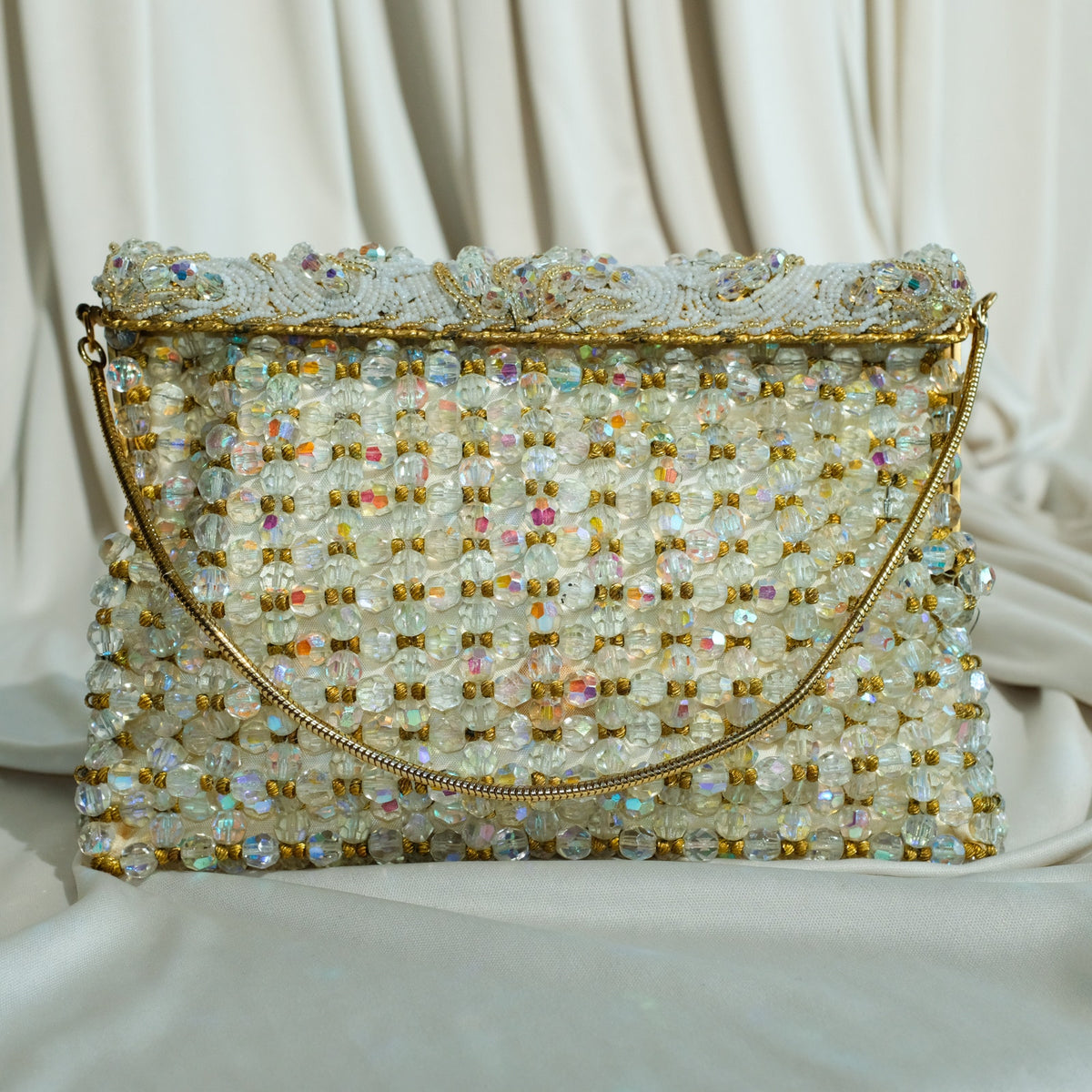 Vintage Austrian Crystal Evening Bag - Handmade in Belgium, Heirloom Piece