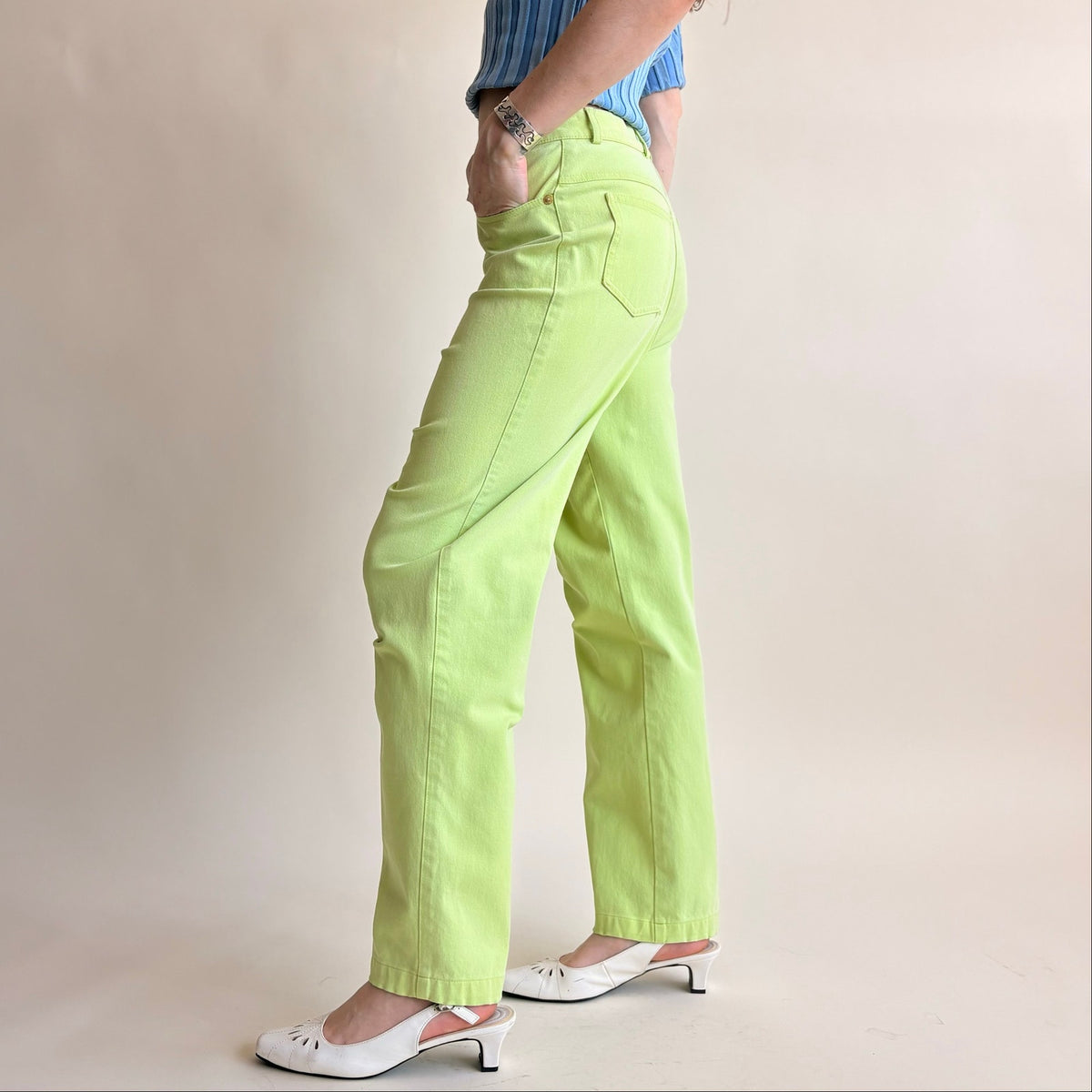 St. John Sport Essentials Lime Green Pants - Size 4