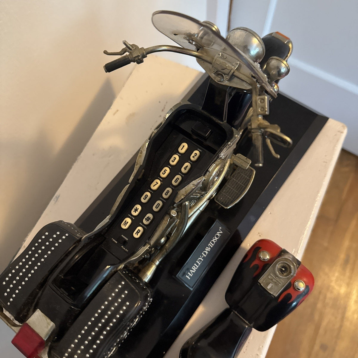 VTG Harley-Davidson Telemania Heritage Softail Landline Telephone Phone Flames.