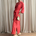 Julius Lonseheiy Coral Maxi Tunic - Floral, Gold Trim, 3/4 Sleeve, Fits M