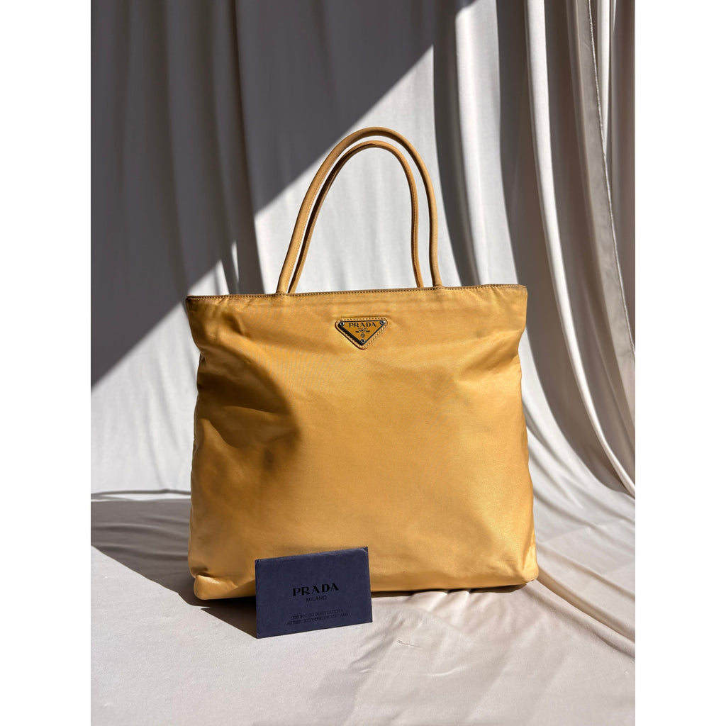 Vintage Prada Yellow Nylon Tessuto Tote
