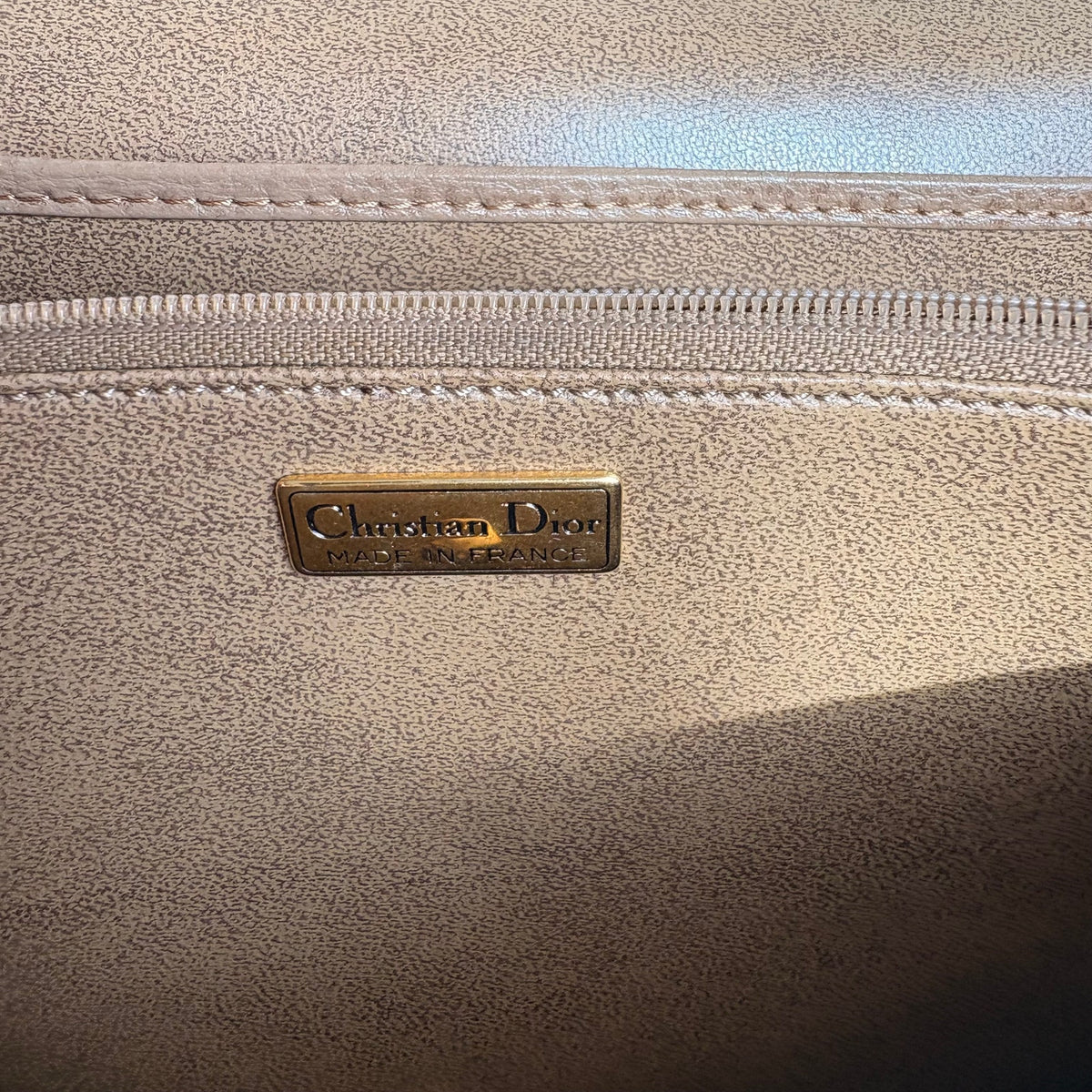 Vintage Christian Dior Oval Buckle Tan Leather Shoulder Bag