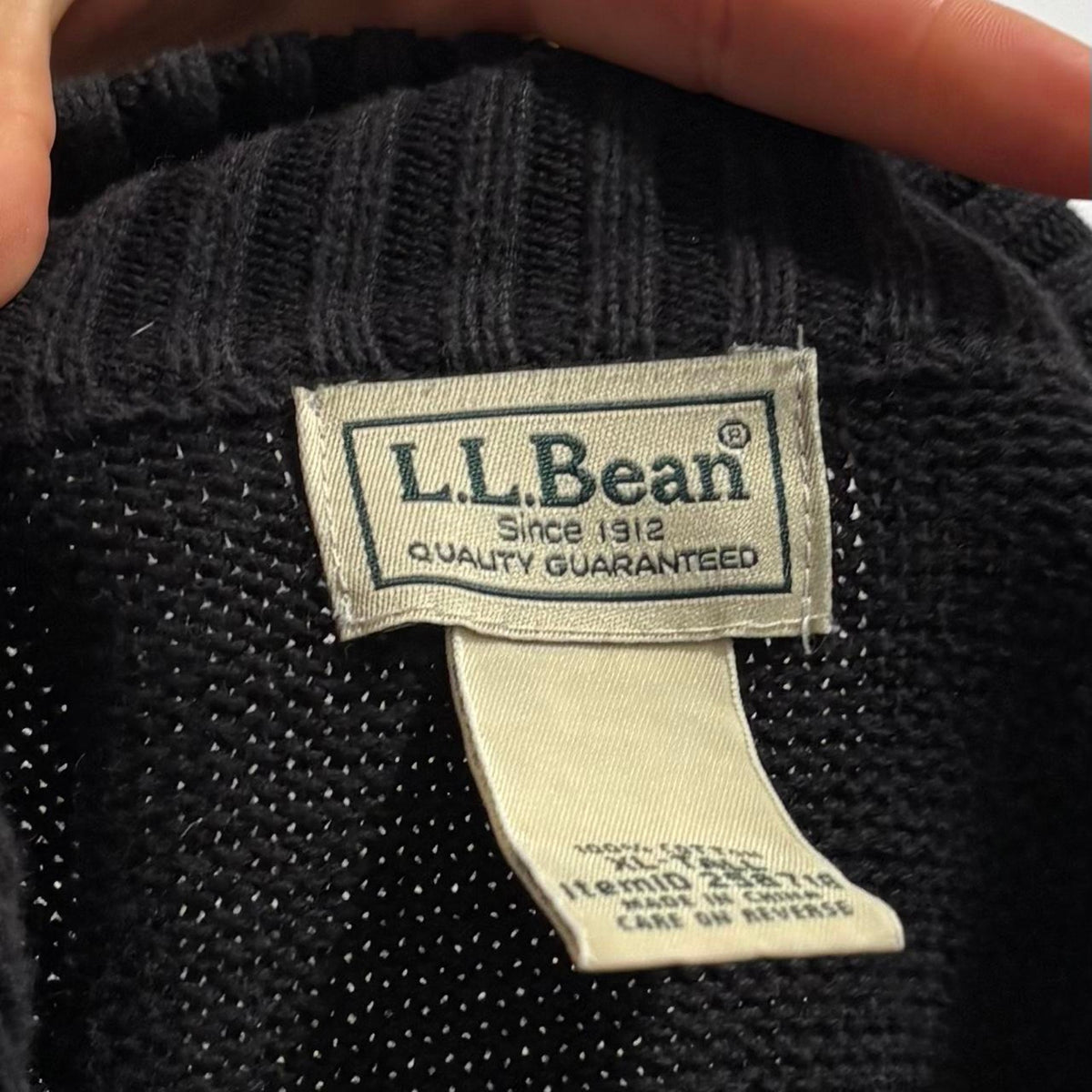 L.L.Bean Black Quarter Zip Sweatshirt - Men's XL