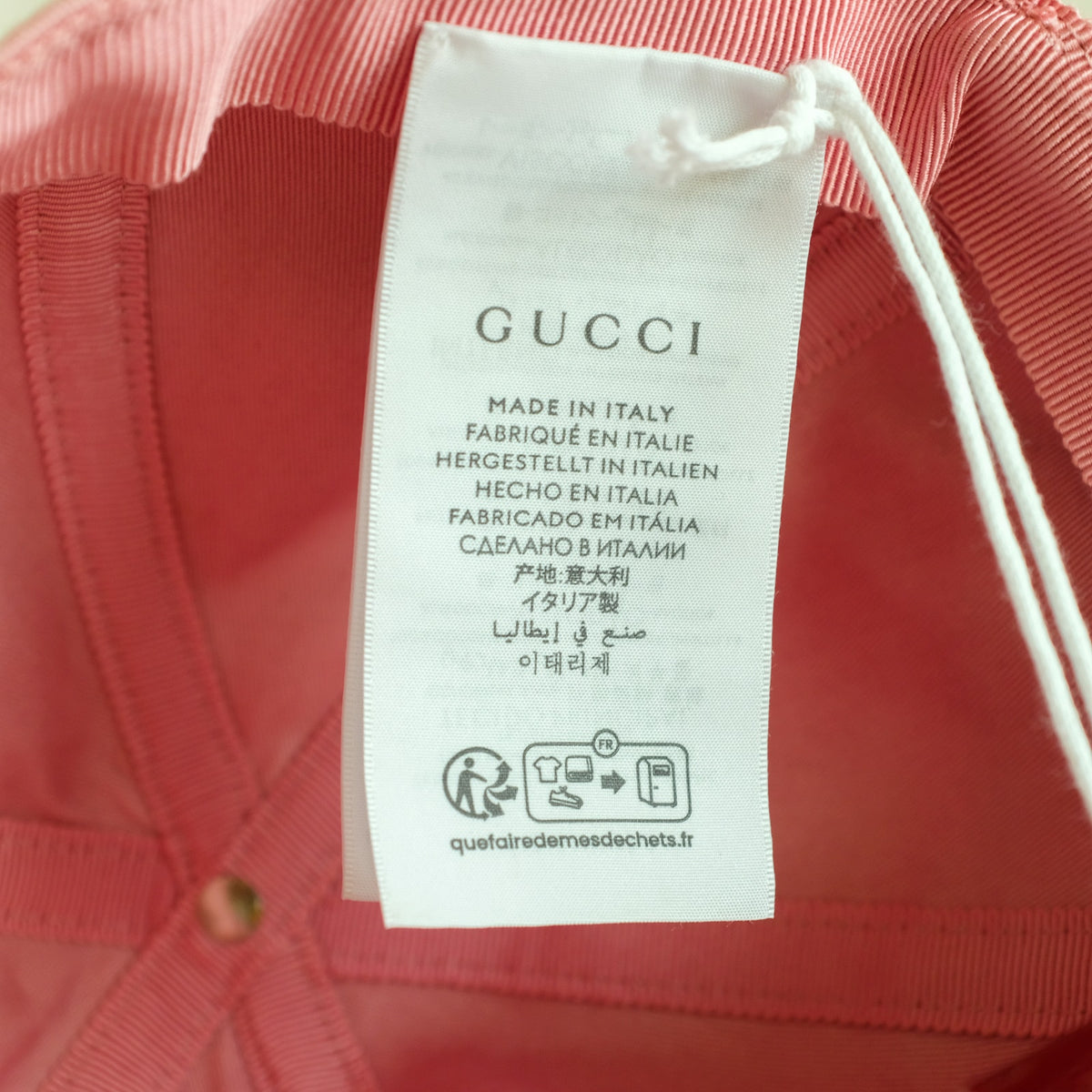 Gucci Star Embroidery Baseball Hat - Pink Canvas