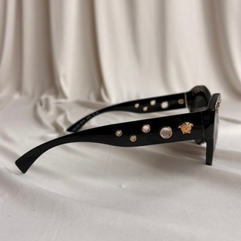 Versace Rock Ring Cat-Eye Sunglasses - VE4320, Black, Brand New