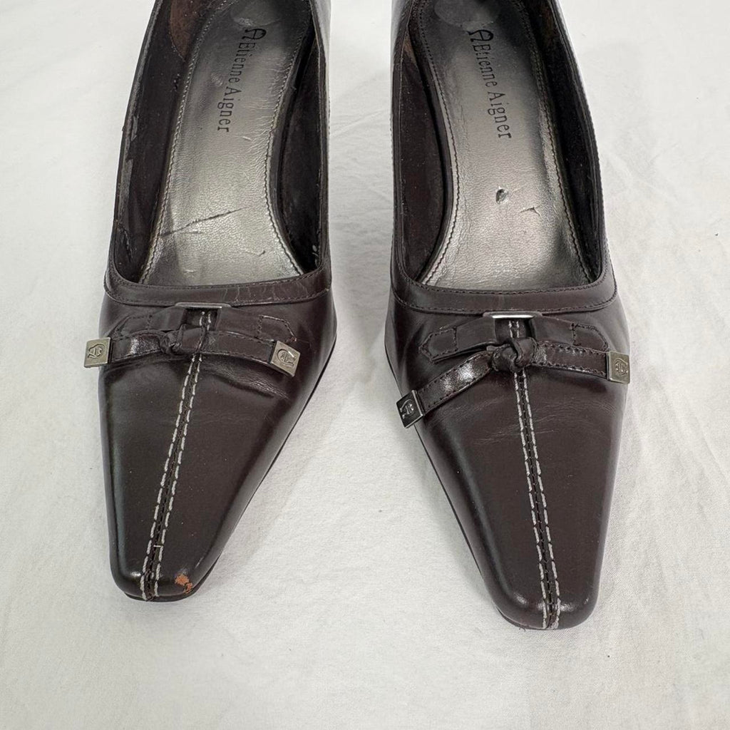 Etienne Aigner Brown Leather Pumps - Size 6