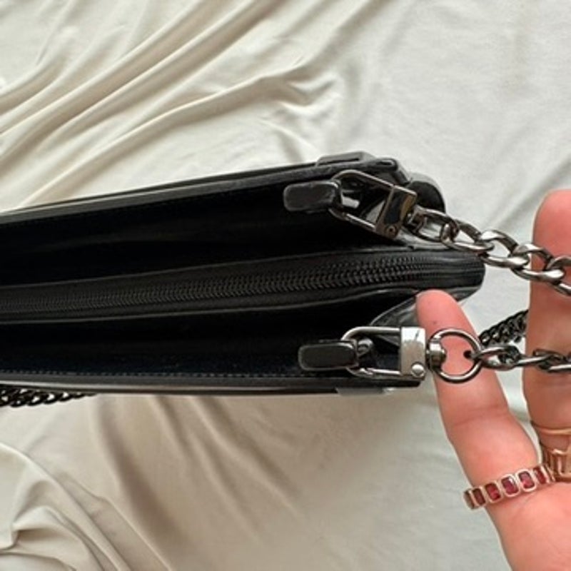 Vintage Gucci Tom Ford Era Black Patent Leather Chain Tote