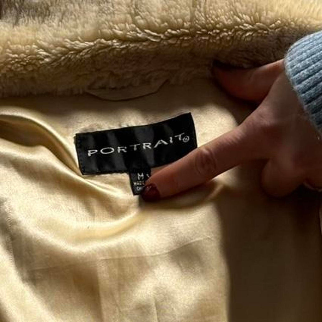 Vintage Portrait Cream Faux Fur Coat - Medium