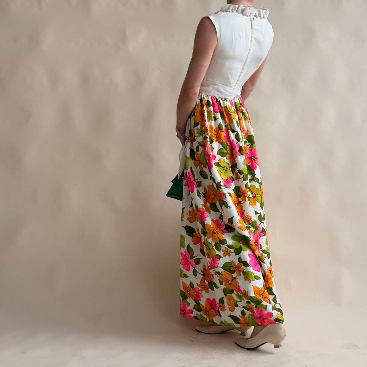 Miss Elliette California Vintage 70s Floral Maxi Dress - Fits XS
