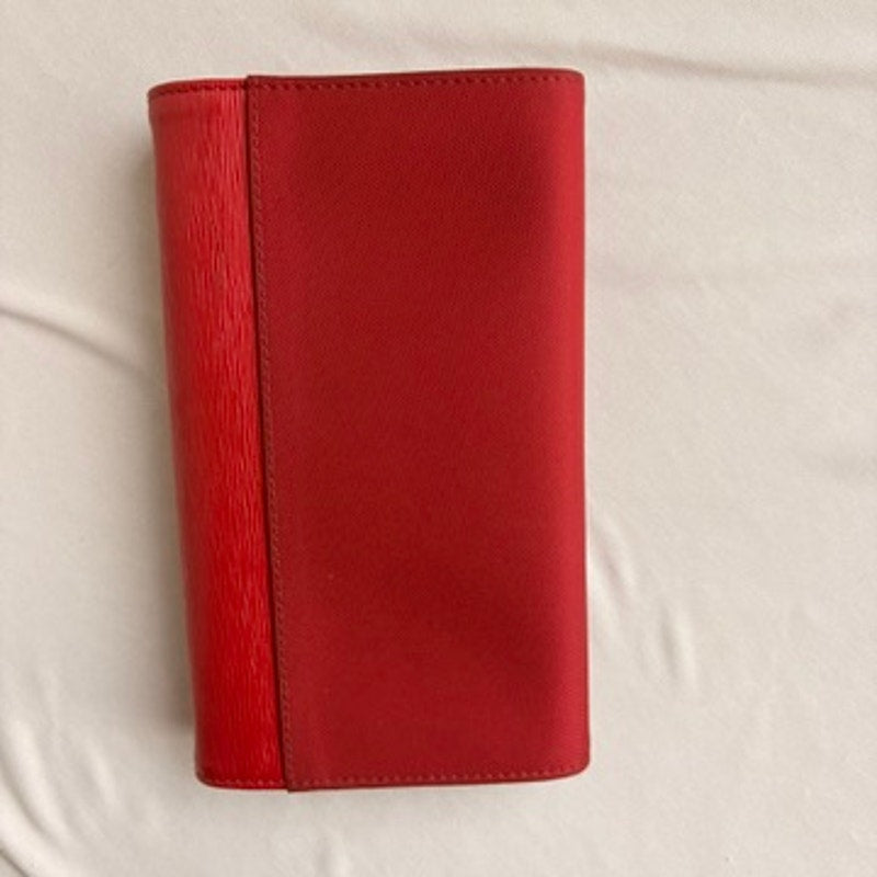 Prada Vitello & Fabric Move Red Crossbody Wallet