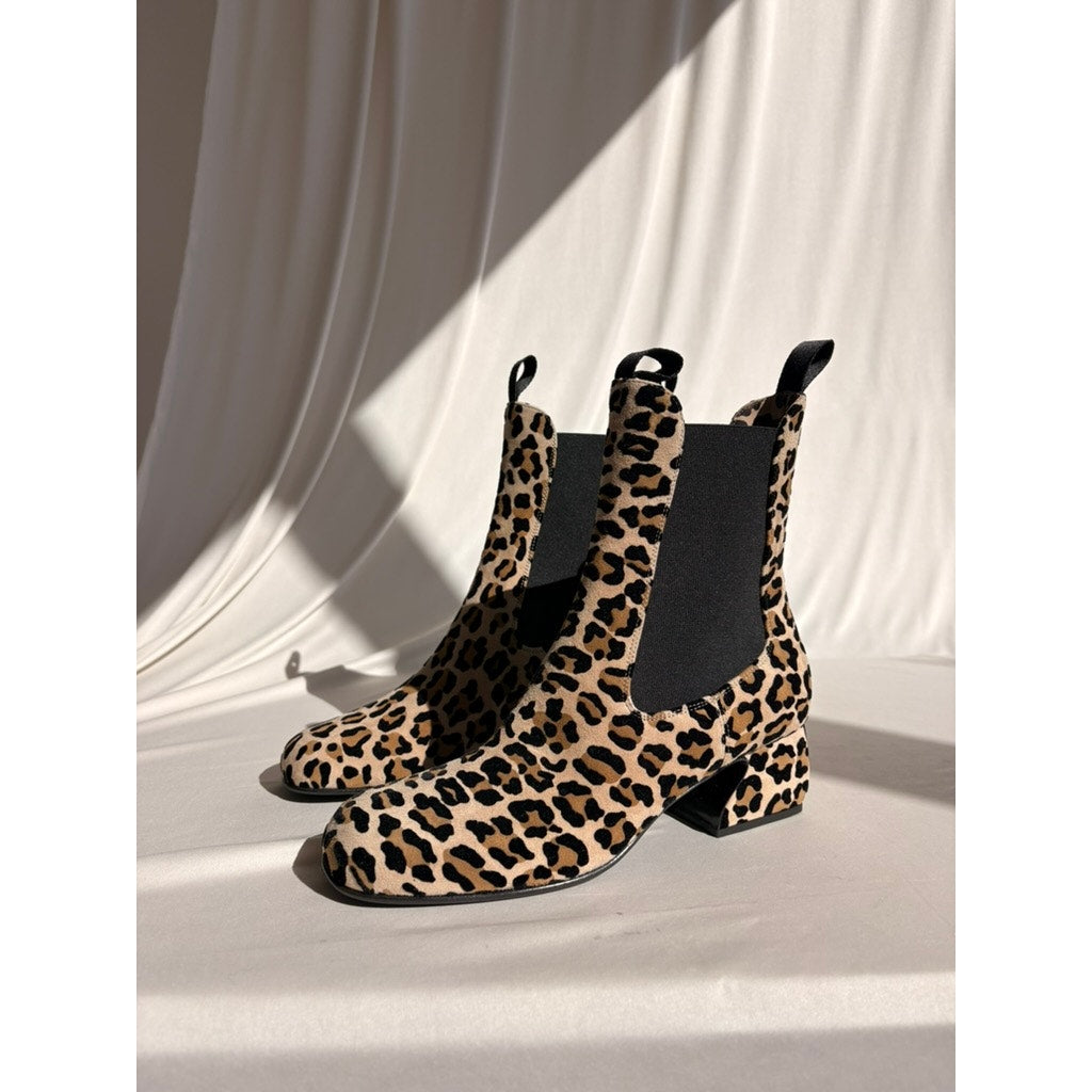 Sergio Rossi Leopard Print Chelsea Ankle Boots - NWT