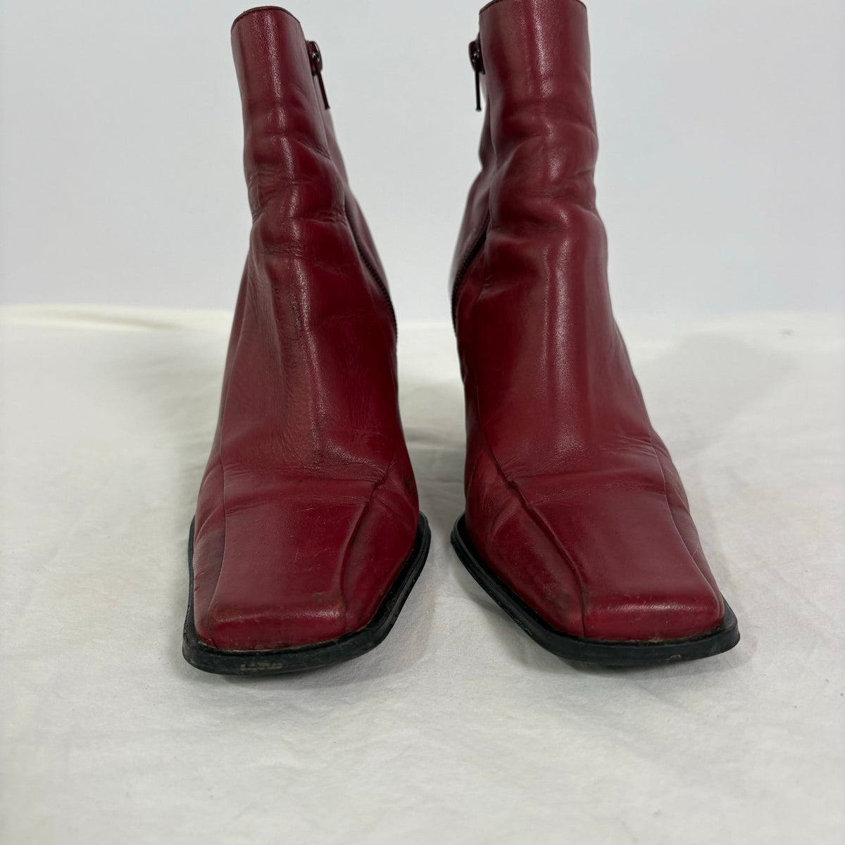 Vintage Parade Red Leather Ankle Boots - Size 7.5