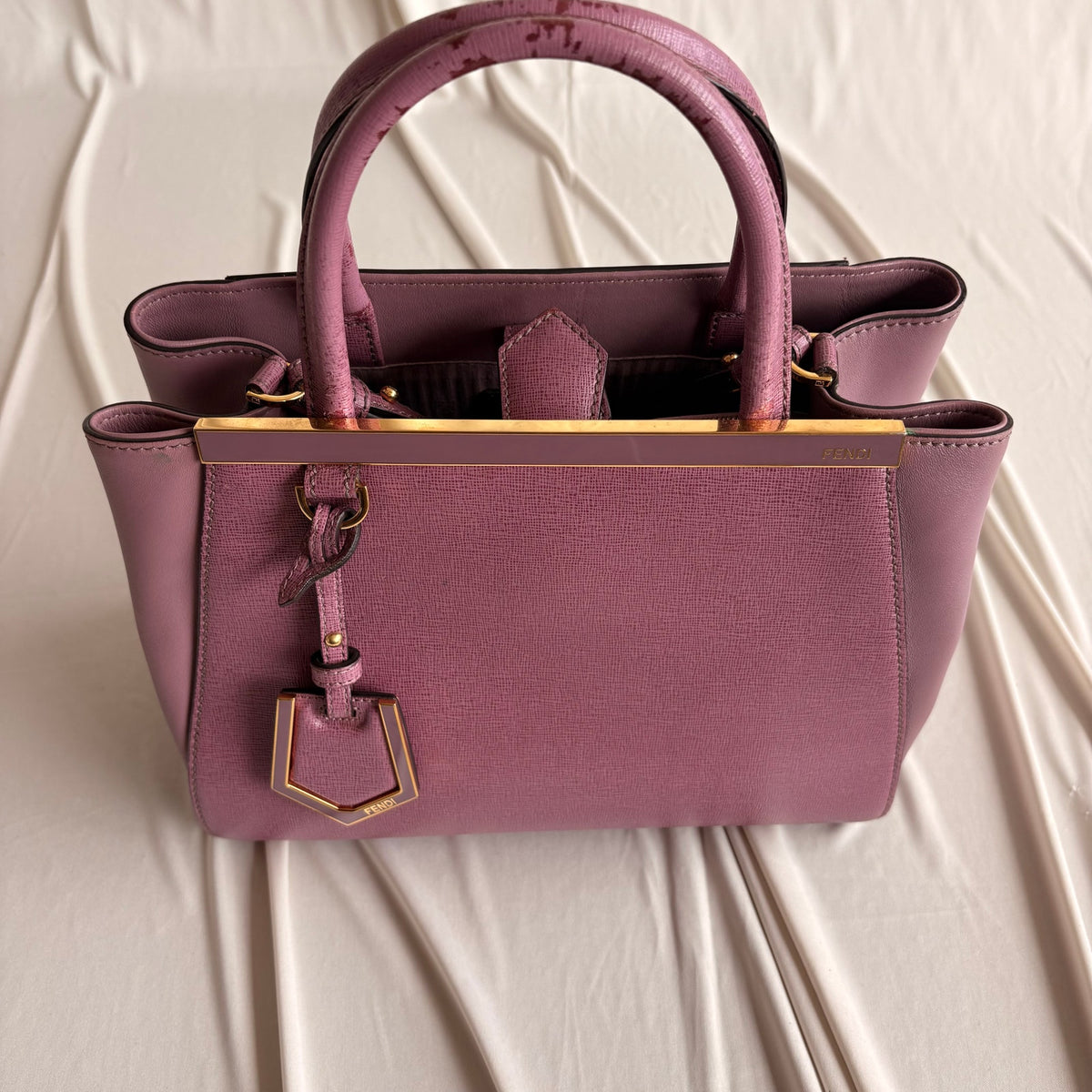 Fendi 2Jours Tote - Lilac/Old Rose Vitello Elite Leather